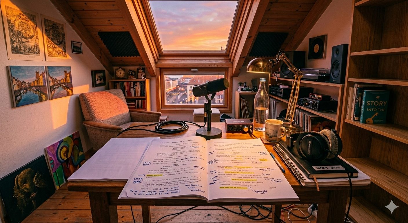 The studio at sunset